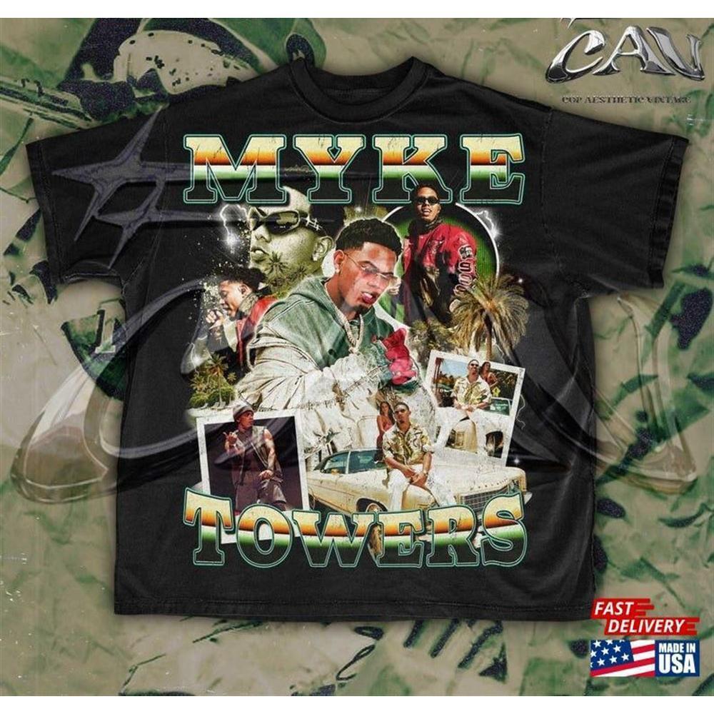 Myke Towers 90S BootlegStyle Tshirt Puerto Rican Reggaeton Artist Classic